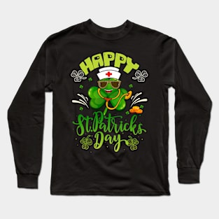 Nurse Shamrock EMT Irish St Patricks Day Nursing Medical Fun Long Sleeve T-Shirt